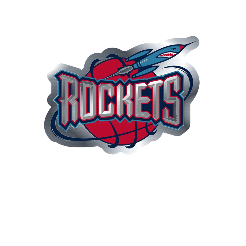 Houston Rockets - Image 11 - Silver Chrome Vinyl Sticker - Custom Size