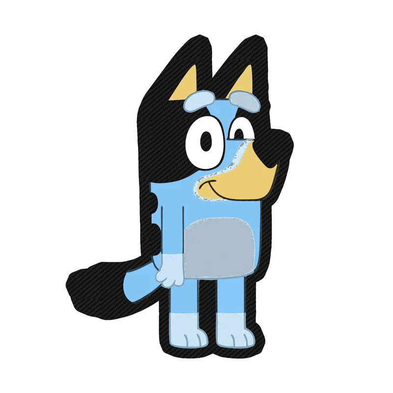Bluey - Carbon Fiber Vinyl Sticker - Custom Size