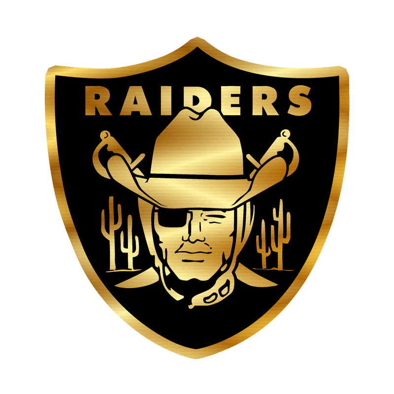 Las Vegas Raiders - Image 2 - Gold Chrome Vinyl Sticker - Custom Size