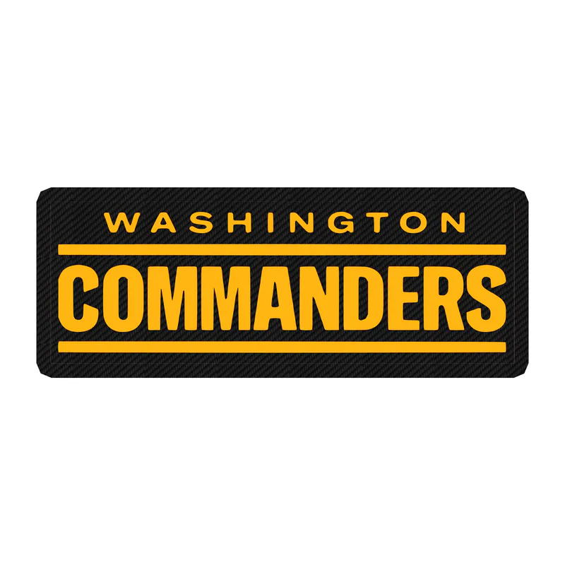Washington Commanders - Burgundy Rectangle, Yellow Words- Carbon Fiber Vinyl Sticker - Custom Size