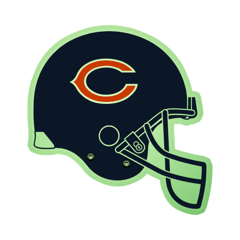 Chicago Bears - Bear Head - Image 1 - Glow in the Dark Vinyl Sticker - Custom Size