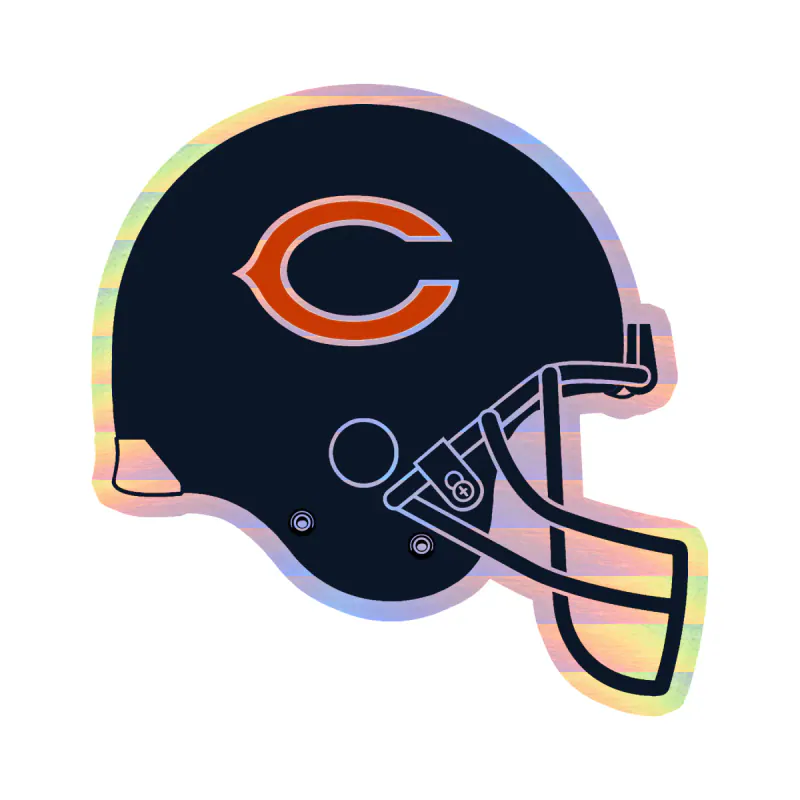 Chicago Bears - Bear Head - Image 1 - Holographic Vinyl Sticker - Custom Size
