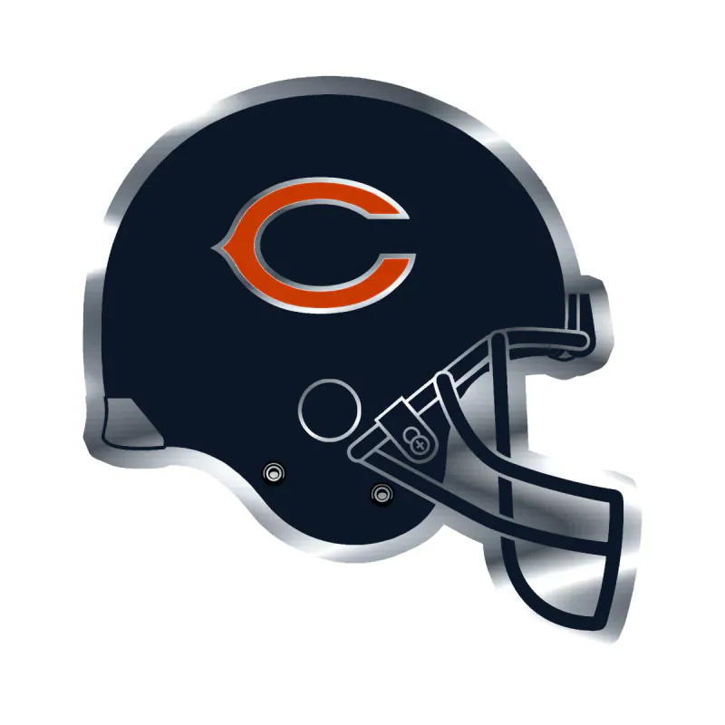 Chicago Bears - Bear Head - Image 1 - Silver Chrome Vinyl Sticker - Custom Size
