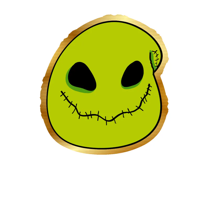 Nightmare Before Christmas Gold Chrome Vinyl Sticker - Custom Size