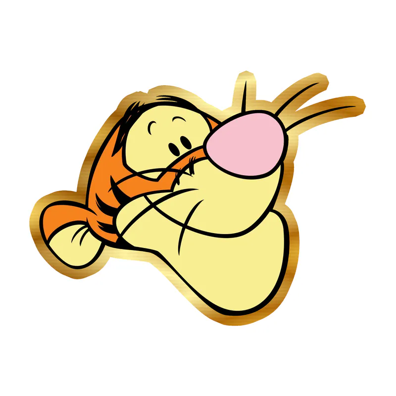 Winnie The Pooh - Tigger - Gold Chrome Vinyl Sticker - Custom Size