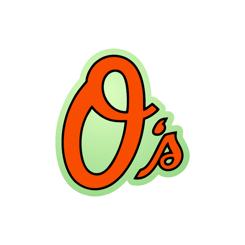 Baltimore Orioles - Orange O's - Glow in the Dark Vinyl Sticker - Custom Size