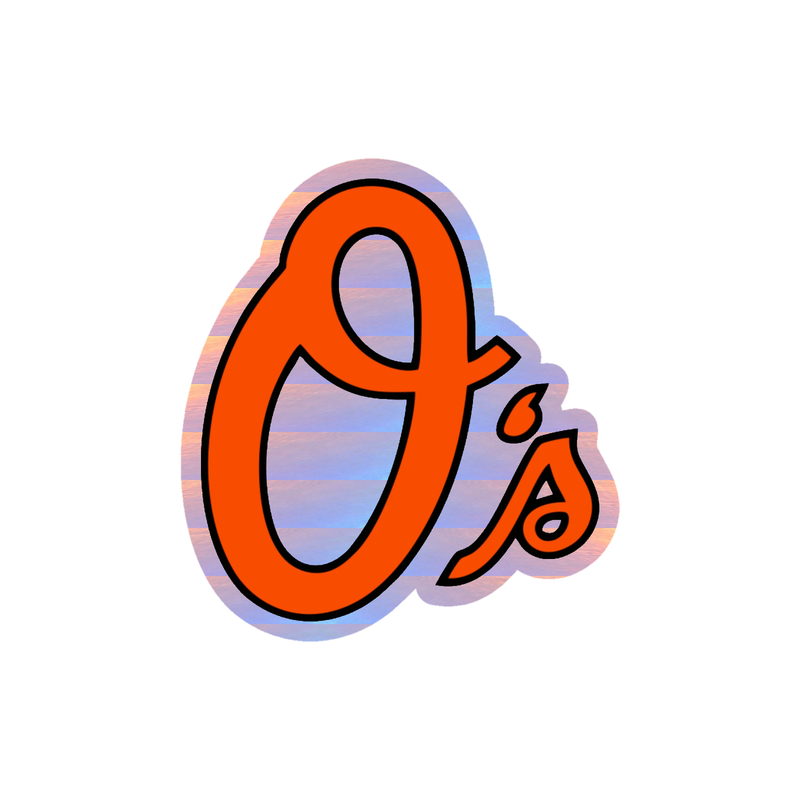 Baltimore Orioles - Orange O's - Holographic Vinyl Sticker - Custom Size