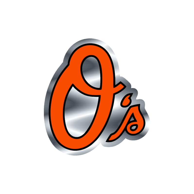 Baltimore Orioles - Orange O's - Silver Chrome Vinyl Sticker - Custom Size