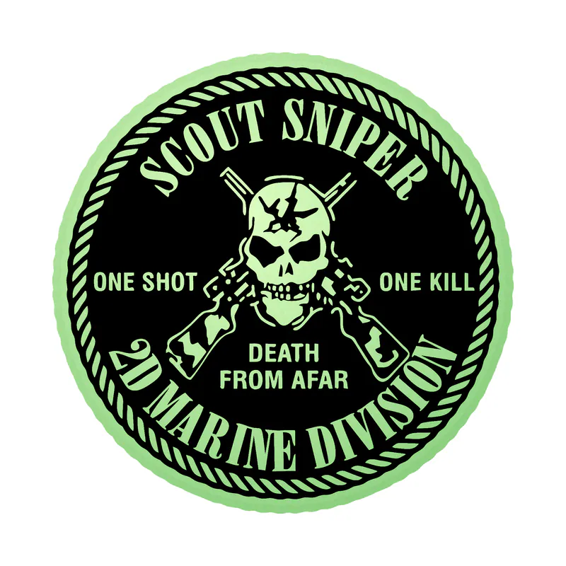 Marine Corp Scout Sniper 317 Glow in the Dark Vinyl Decal