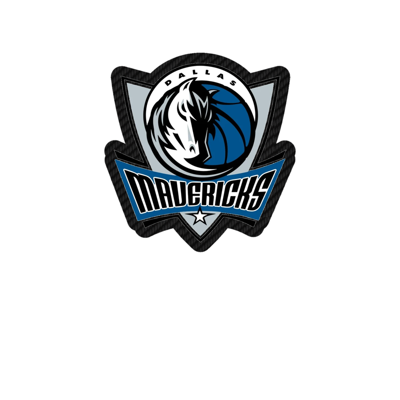 Dallas Mavericks - Shield With Half Horse Half Basketball - Carbon Fiber Vinyl Sticker - Custom Size