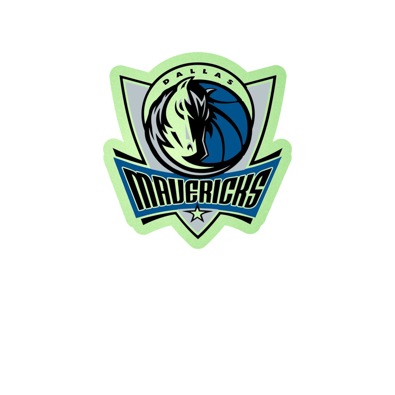 Dallas Mavericks - Shield With Half Horse Half Basketball - Glow in the Dark Vinyl Sticker - Custom Size