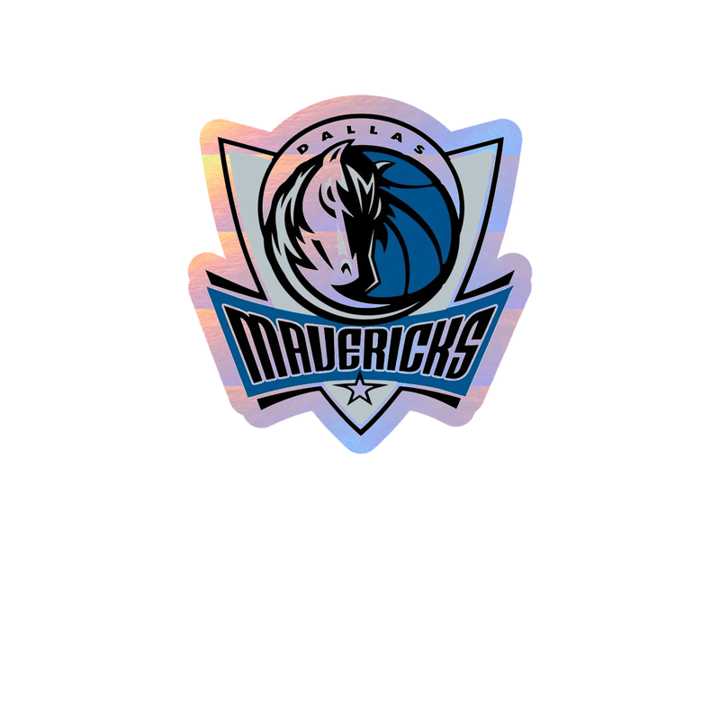 Dallas Mavericks - Shield With Half Horse Half Basketball - Holographic Vinyl Sticker - Custom Size