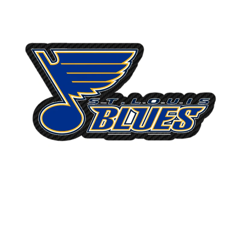 St Louis Blues - Note With Name On Side - Carbon Fiber Vinyl Sticker - Custom Size