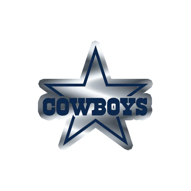 Dallas Cowboys - Star - Image 4 - Silver Chrome Vinyl Sticker - Custom Size