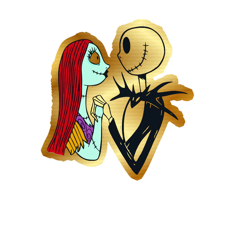 Nightmare Before Christmas Gold Chrome Vinyl Sticker - Custom Size