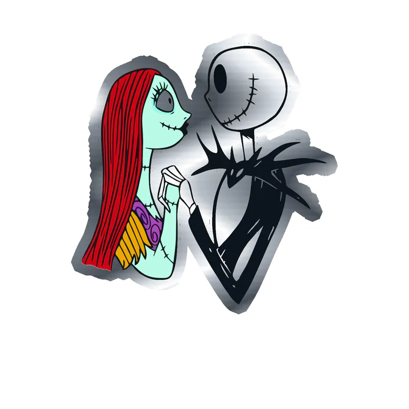 Nightmare Before Christmas Silver Chrome Vinyl Sticker - Custom Size
