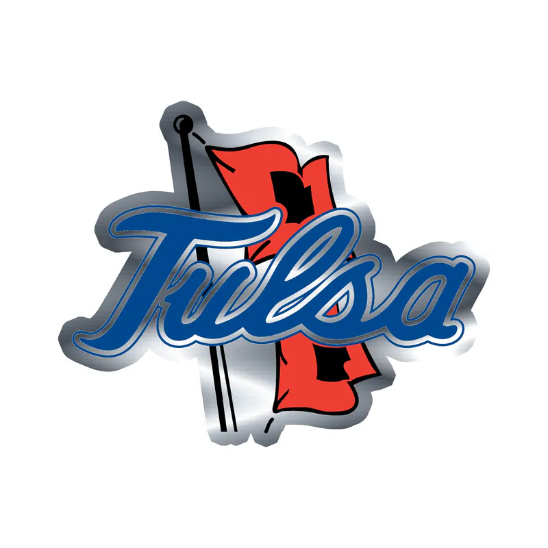 Tulsa Golden Hurricane Silver Chrome Vinyl Decal - Custom Size