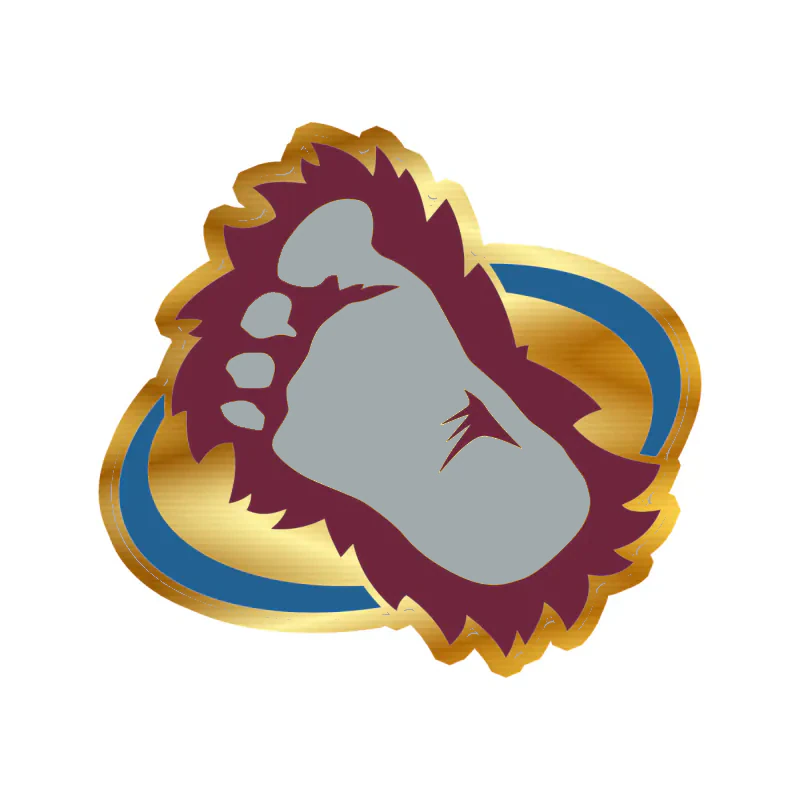 Colorado Avalanche - Foot - Gold Chrome Vinyl Sticker - Custom Size