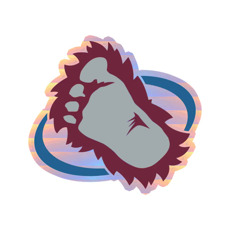 Colorado Avalanche - Foot - Holographic Vinyl Sticker - Custom Size
