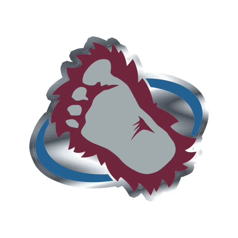 Colorado Avalanche - Foot - Silver Chrome Vinyl Sticker - Custom Size