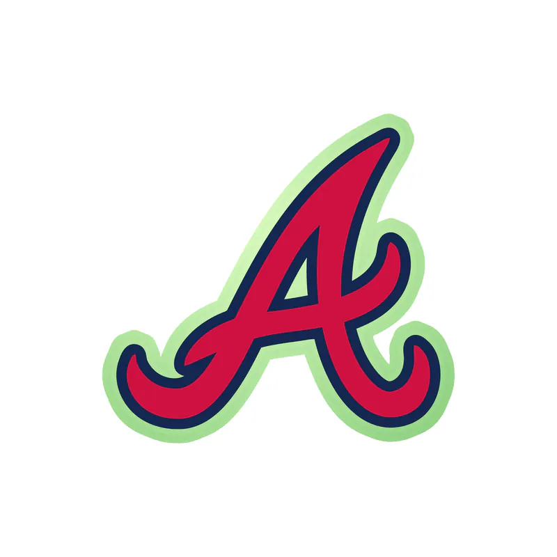 Atlanta Braves - Red A - Glow in the Dark Vinyl Sticker - Custom Size