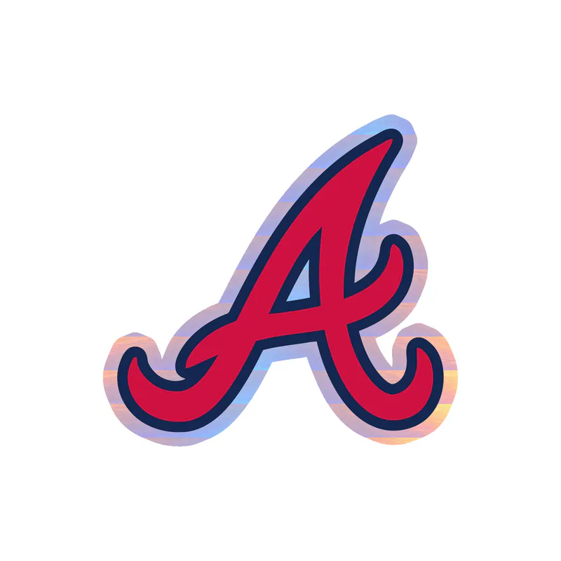 Atlanta Braves - Red A - Holographic Vinyl Sticker - Custom Size