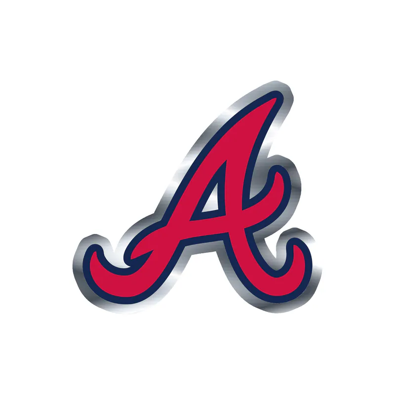 Atlanta Braves - Red A - Silver Chrome Vinyl Sticker - Custom Size