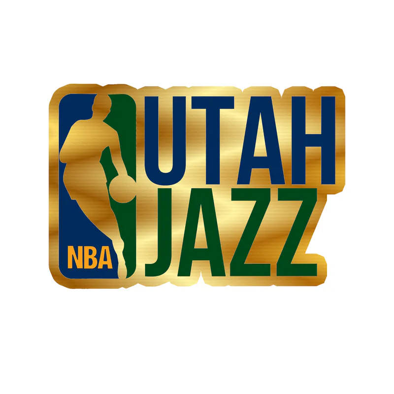 Utah Jazz - Image 1 - Gold Chrome Vinyl Sticker - Custom Size