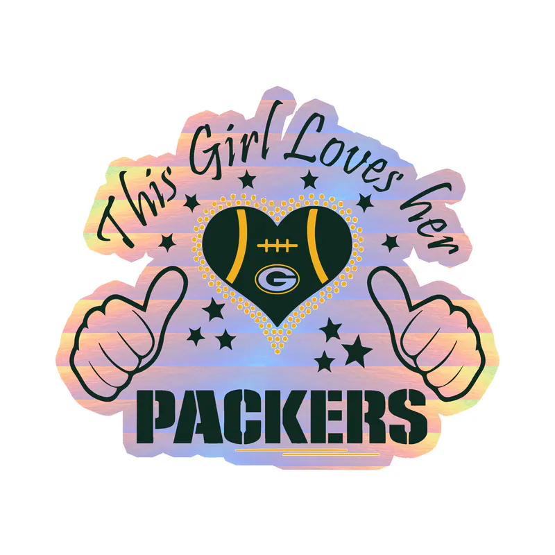 Green Bay Packers - Image 19 - Holographic Vinyl Sticker - Custom Size
