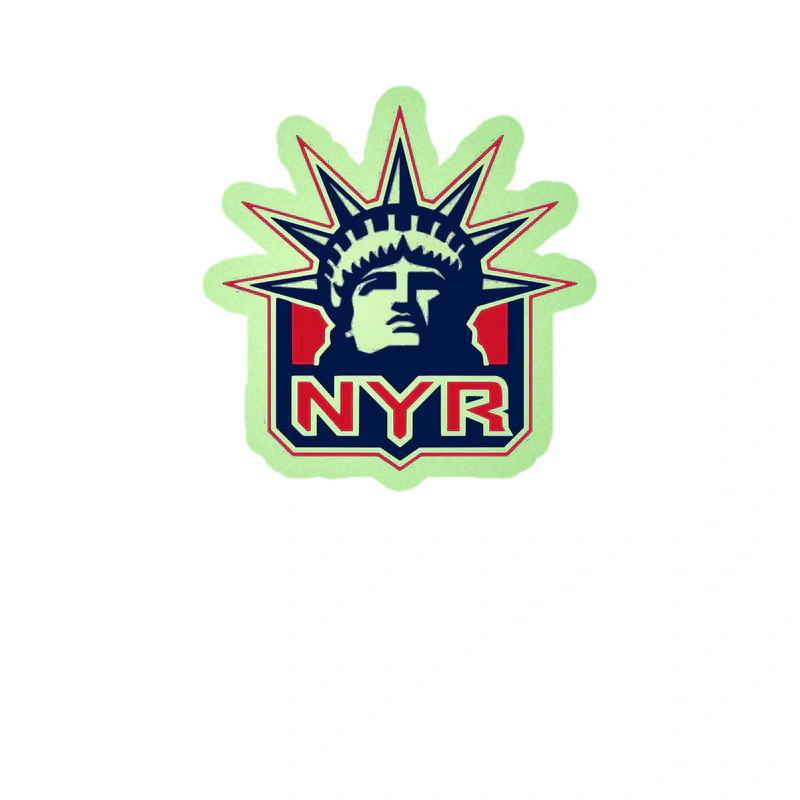 New York Rangers - Liberty - Glow in the Dark Vinyl Sticker - Custom Size