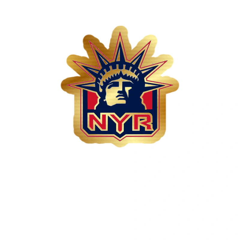 New York Rangers - Liberty - Gold Chrome Vinyl Sticker - Custom Size