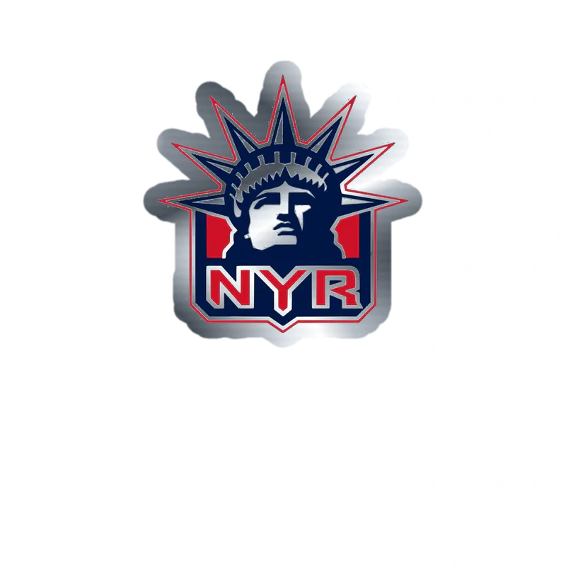 New York Rangers - Liberty - Silver Chrome Vinyl Sticker - Custom Size