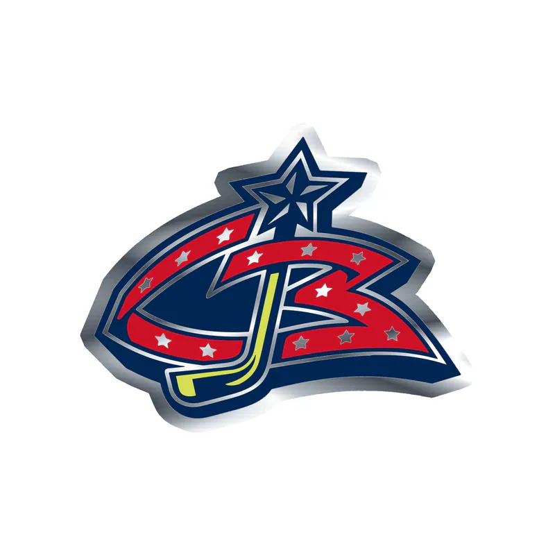 Columbus Blue Jackets - CBJ - Silver Chrome Vinyl Sticker - Custom Size