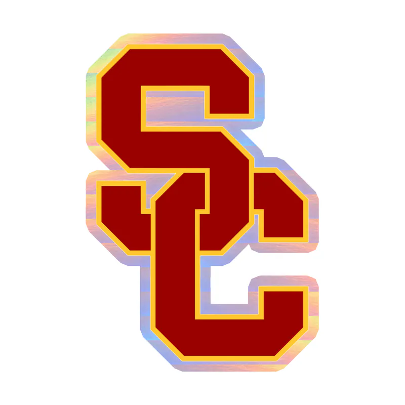 USC Trojans - Image 1 - Holographic Vinyl Decal - Custom Size