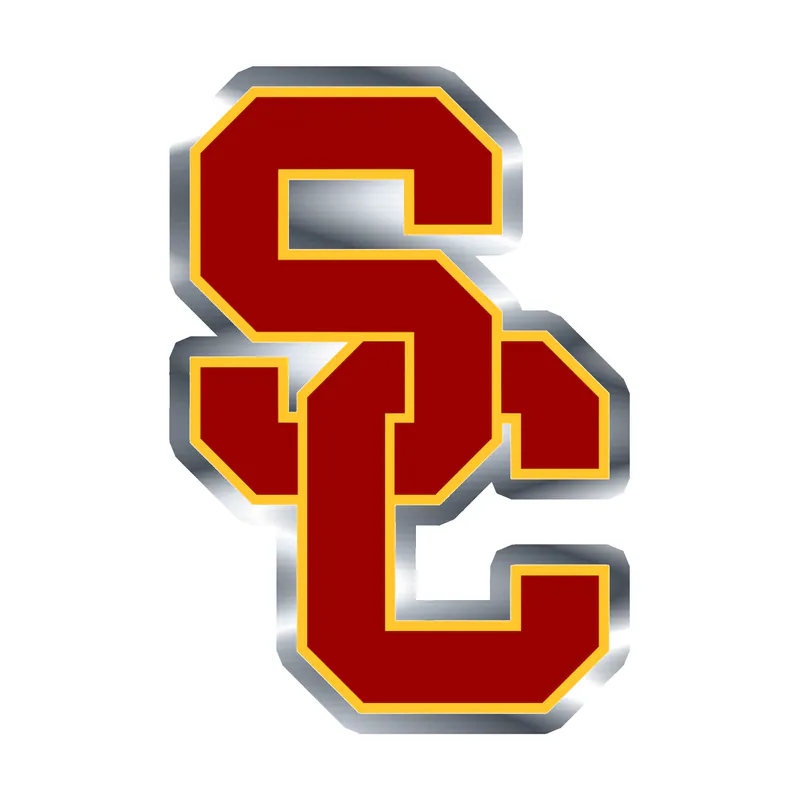 USC Trojans - Image 1 - Silver Chrome Vinyl Decal - Custom Size