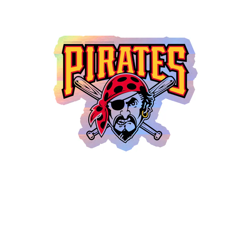 Pittsburgh Pirates - Pirate With Pirates - Holographic Vinyl Sticker - Custom Size