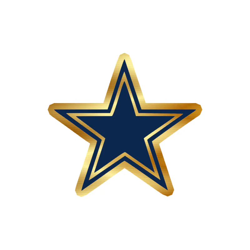 Dallas Cowboys - Star - Image 5 - Gold Chrome Vinyl Sticker - Custom Size