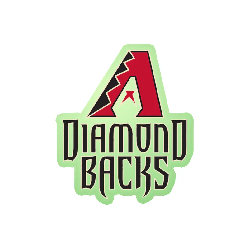 Arizona Diamondbacks - A With Name - Glow in the Dark Vinyl Sticker - Custom Size