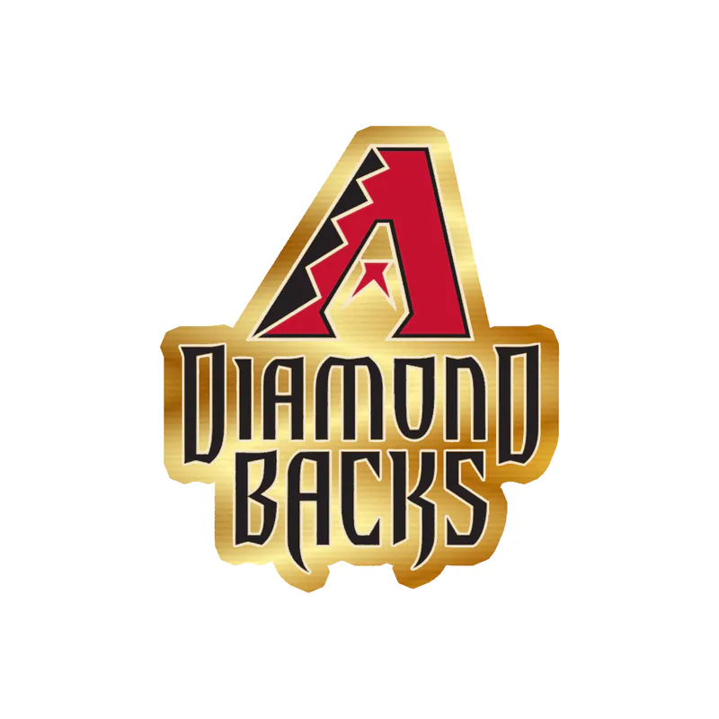 Arizona Diamondbacks - A With Name - Gold Chrome Vinyl Sticker - Custom Size