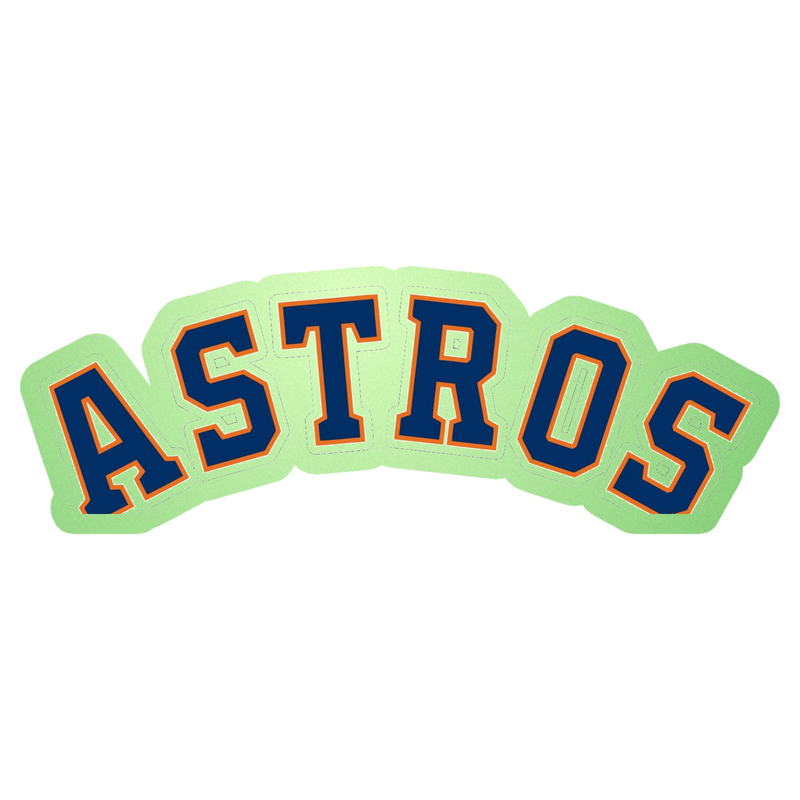 Houston Astros - Curved Astros - Glow in the Dark Vinyl Sticker - Custom Size
