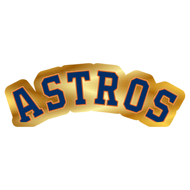 Houston Astros - Curved Astros - Gold Chrome Vinyl Sticker - Custom Size