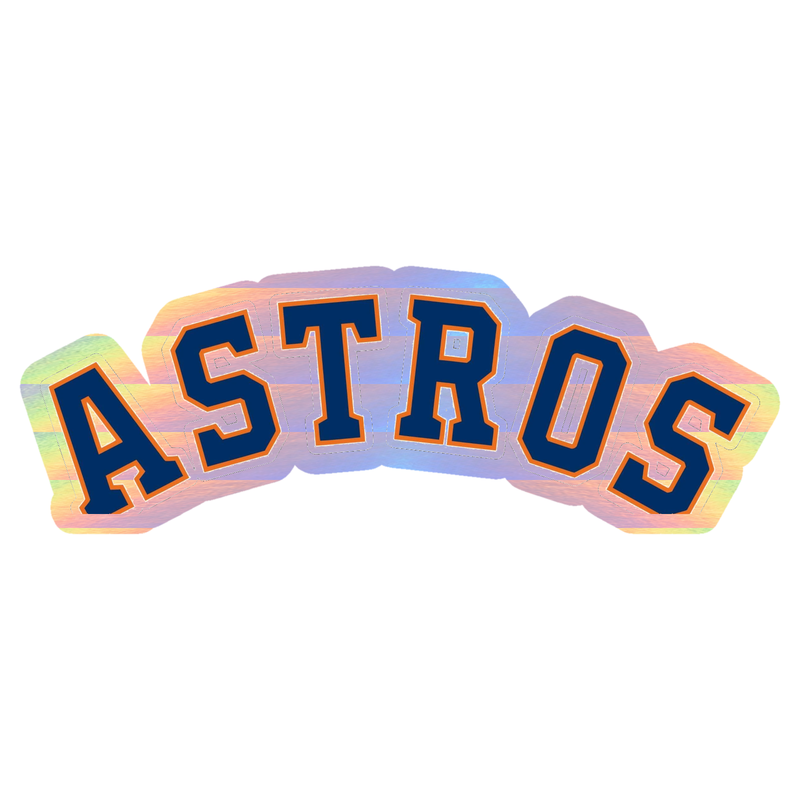 Houston Astros - Curved Astros - Holographic Vinyl Sticker - Custom Size