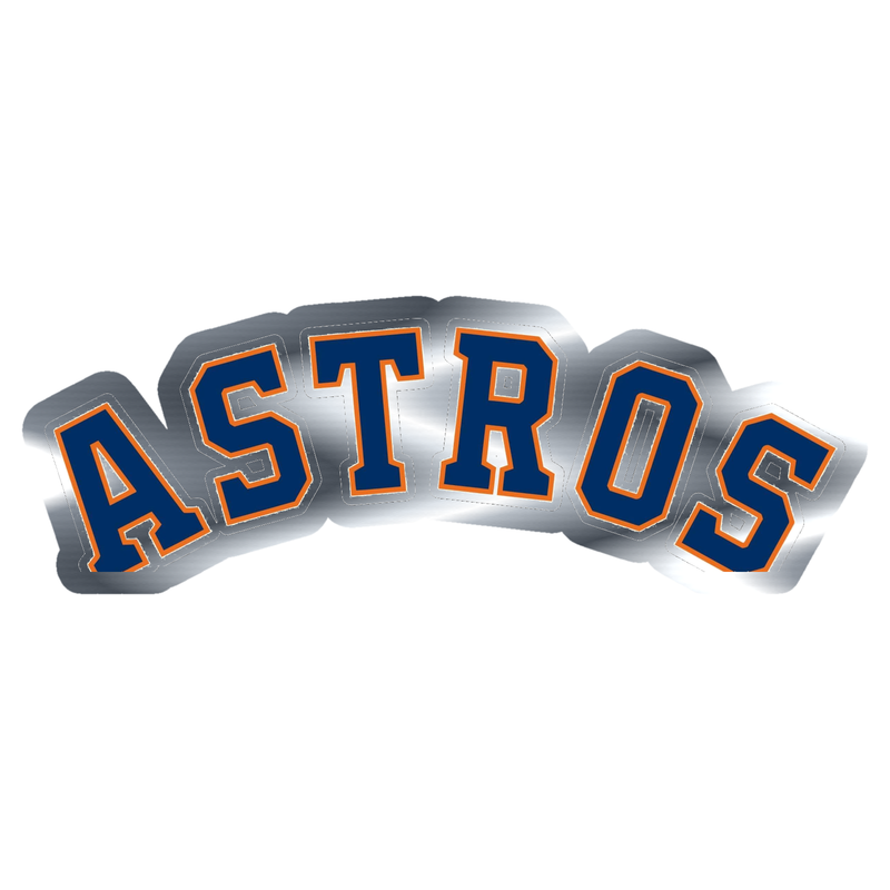 Houston Astros - Curved Astros - Silver Chrome Vinyl Sticker - Custom Size
