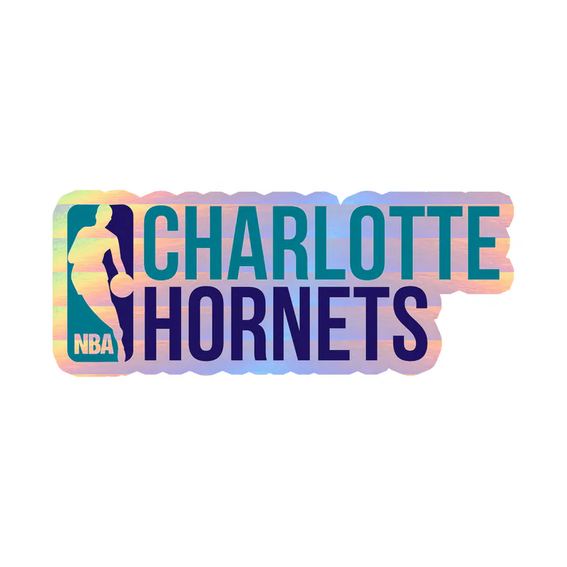 Charlotte hornets - NBA Logo - Holographic Vinyl Sticker - Custom Size