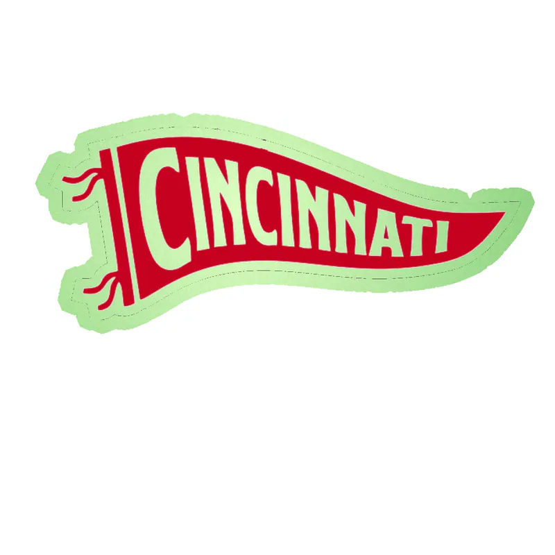 Cincinnati Reds - Pennants - Glow in the Dark Vinyl Sticker - Custom Size