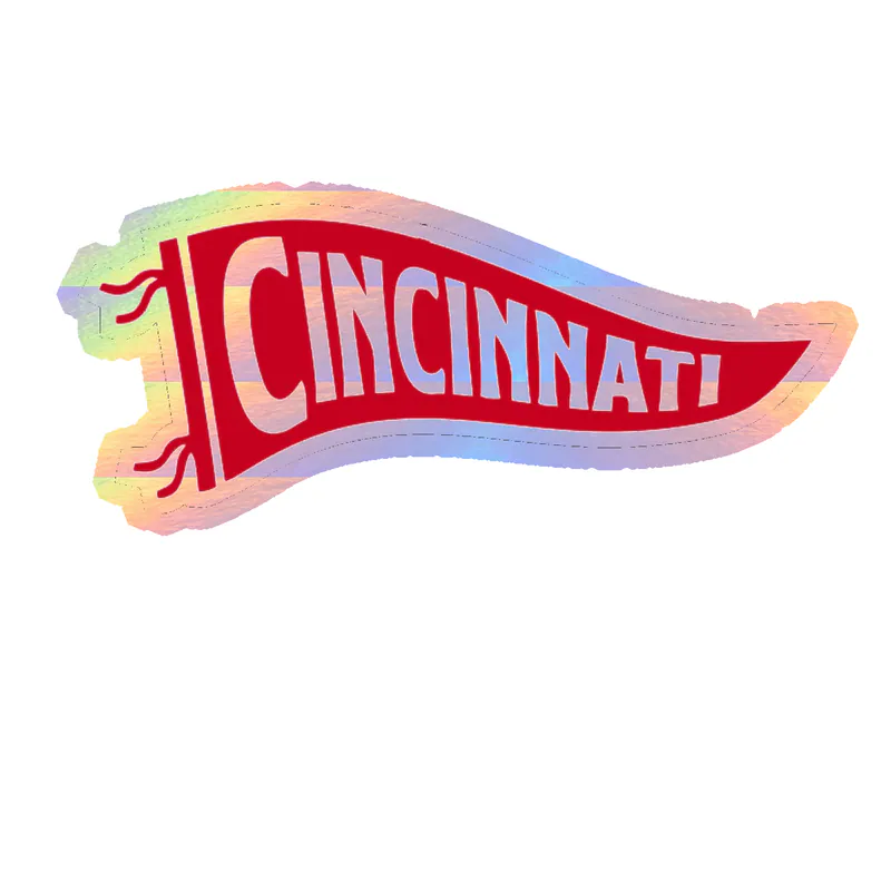 Cincinnati Reds - Pennants - Holographic Vinyl Sticker - Custom Size