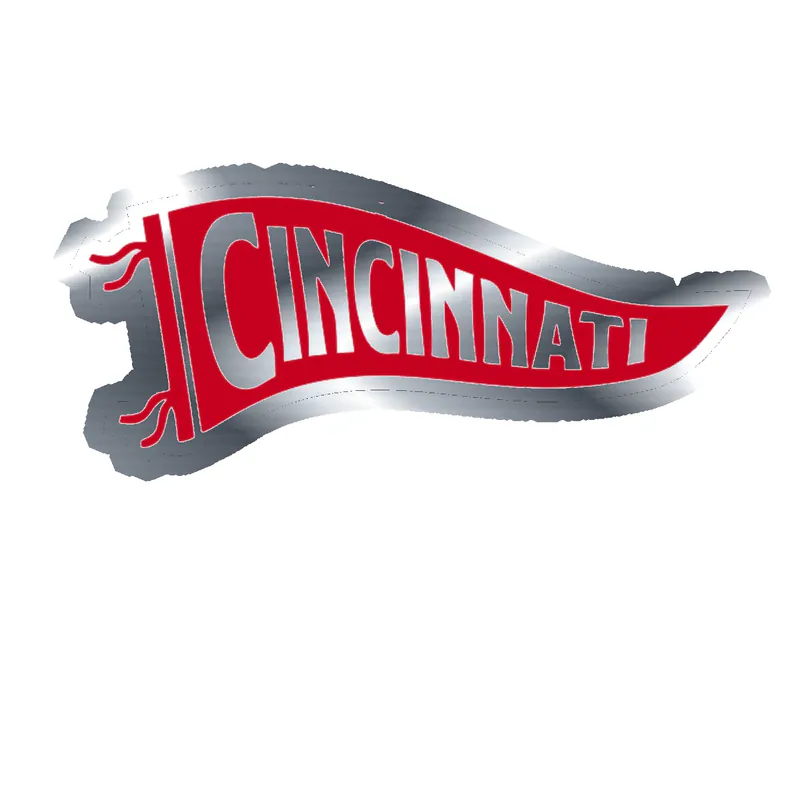 Cincinnati Reds - Pennants - Silver Chrome Vinyl Sticker - Custom Size