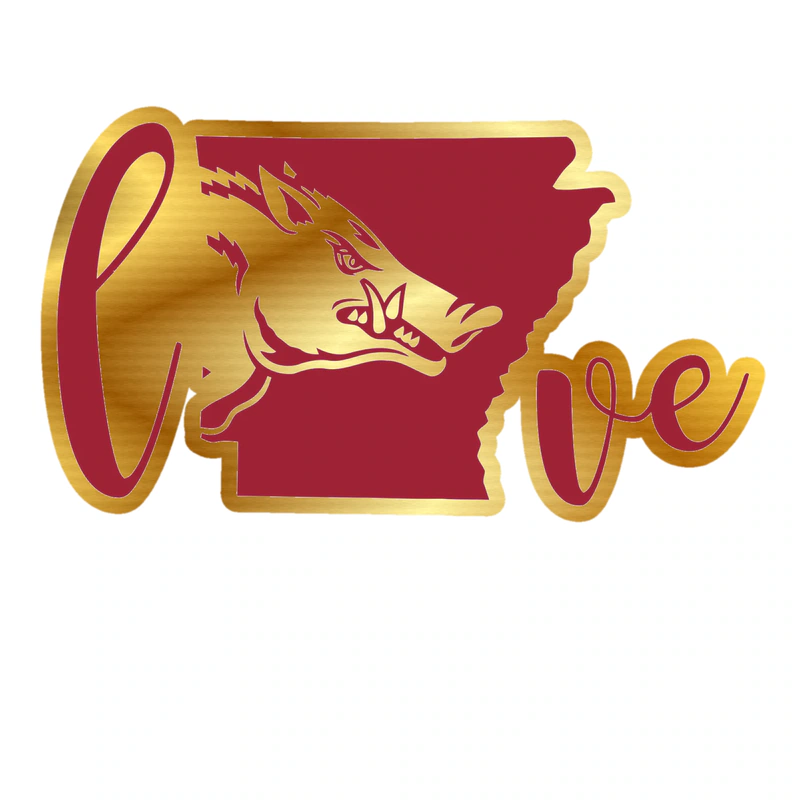 Arkansas Razorbacks - Image 10 - Gold Chrome Vinyl Decal - Custom Size