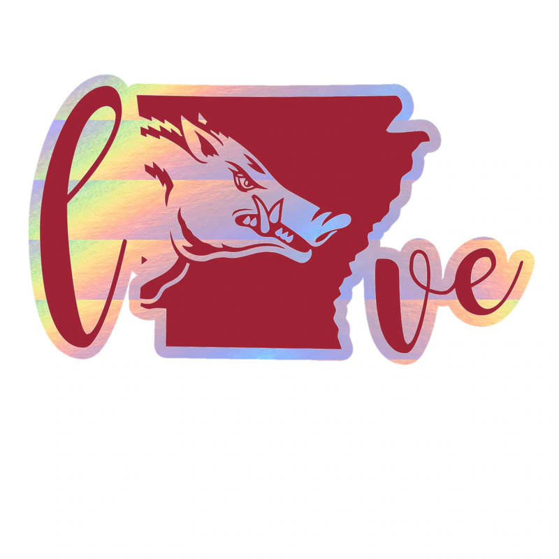 Arkansas Razorbacks - Image 10 - Holographic Vinyl Decal - Custom Size