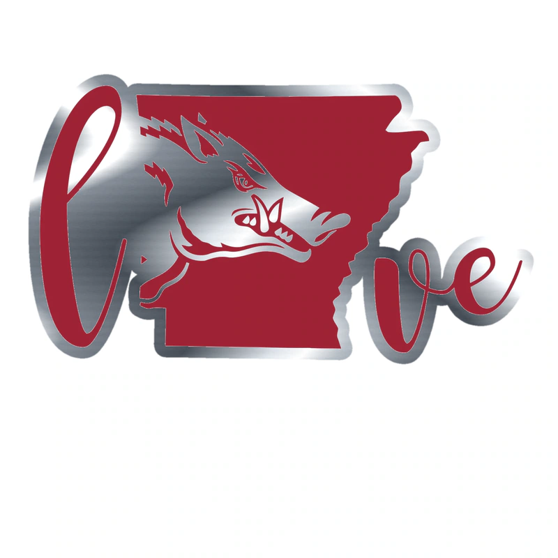 Arkansas Razorbacks - Image 10 - Silver Chrome Vinyl Decal - Custom Size
